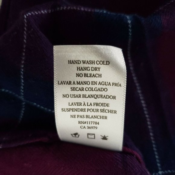 Rails Hunter Shirt Merlot Navy Plaid Flannel Rayon Long Sleeve Womens Medium - Picture 7 of 9